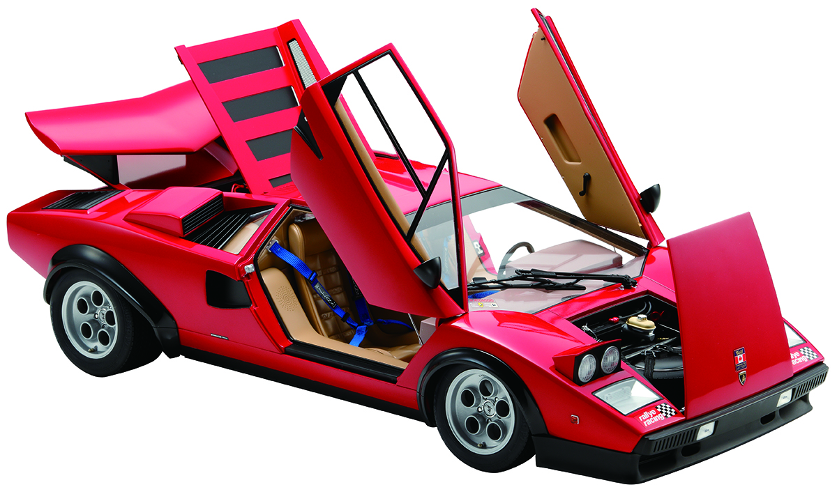 Image of Lamborghini Countach scale model with wing doors up