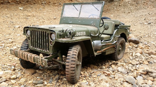 Image of Willys Jeep scale model, as part of a blog about the ModelSpace September scale modeller of the month - Daran Leaver.
