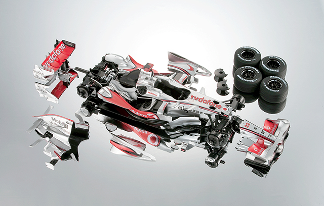 Image of ModelSpace McLaren MP4-23 scale model F1 car, as part of a blog about choosing your first scale model.
