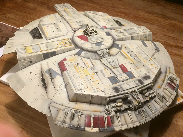 Image of DeAgostini ModelSpace Millennium Falcon scale model, as part of a blog about the ModelSpace November scale modeller of the month - Alex Hilpert.