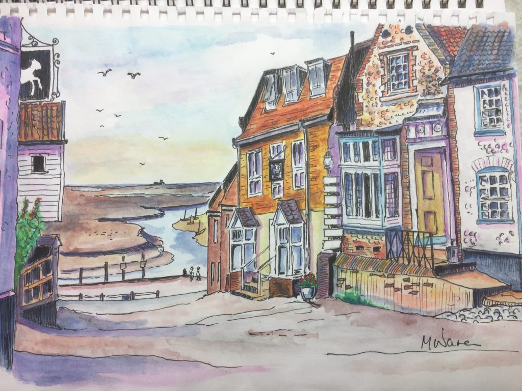 Image of a sketch drawn by Mark Warren while on holiday in Norfolk, included in a blog about the ModelSpace December scale modeller of the month - Mark Warren.