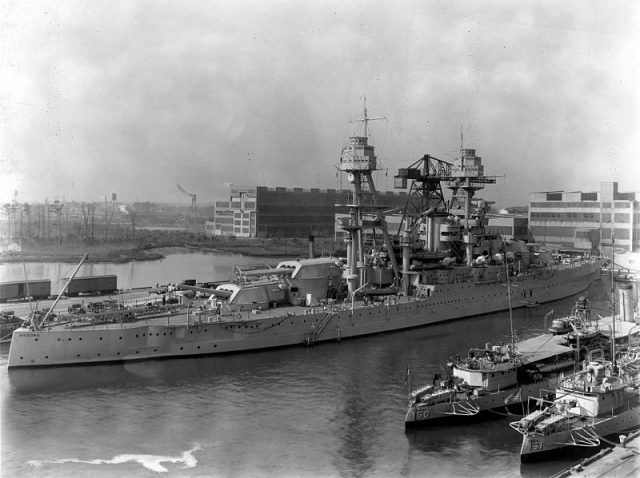 Archive photo of the USS Arizona, included in a blog about the history of battleships prior to being defeated by aerial attacks.