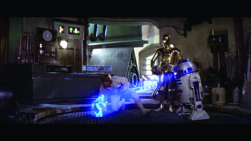 Image of R2-D2 and C-3PO from Star Wars: A New Hope, as part of a blog about the top 4 Star Wars droids