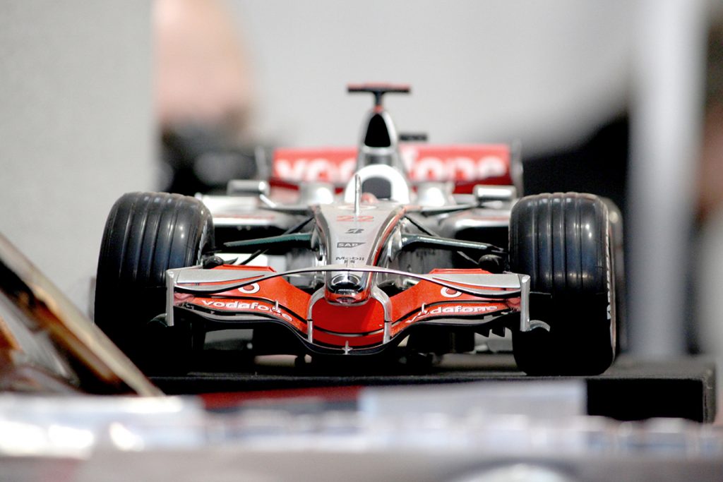 Image of the ModelSpace scale model McLaren MP4-23 Formula One car, as part of a blog about Lewis Hamilton's first F1 championship winning season