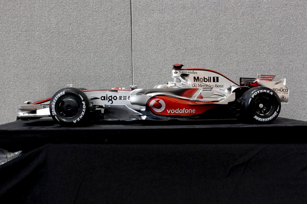 Image of the ModelSpace scale model McLaren MP4-23 Formula One car, as part of a blog about Lewis Hamilton's first F1 championship winning season