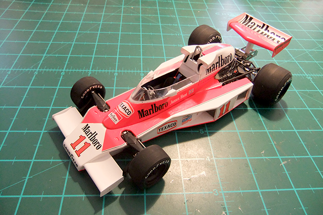 Image of a McLaren M23 1976 scale model, as part of a blog about the ModelSpace April scale modeller of the month - Malcolm Stock.