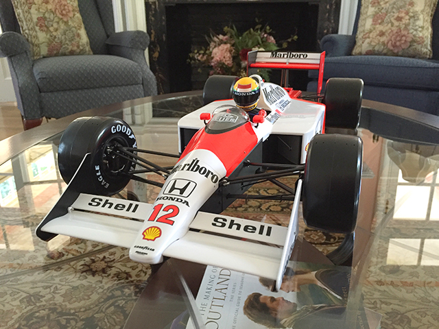 Image of the De Agostini ModelSpace 1:8 scale Senna McLaren MP4/4 scale model, as part of a blog about the ModelSpace July scale modeller of the month - Carl Darby.