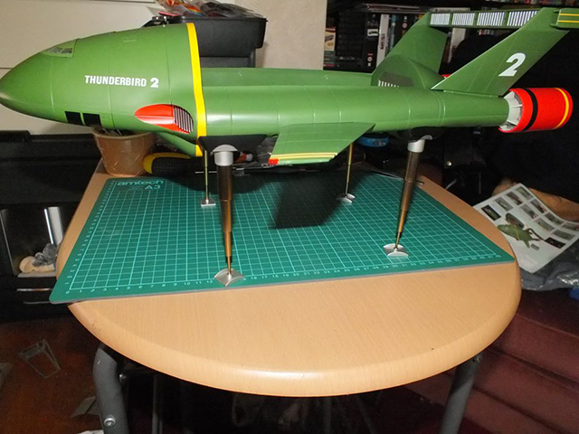 Image of the De Agostini ModelSpace 1:144 scale Thunderbird 2 scale model, as part of a blog about the ModelSpace August scale modeller of the month - Stephen Graham.