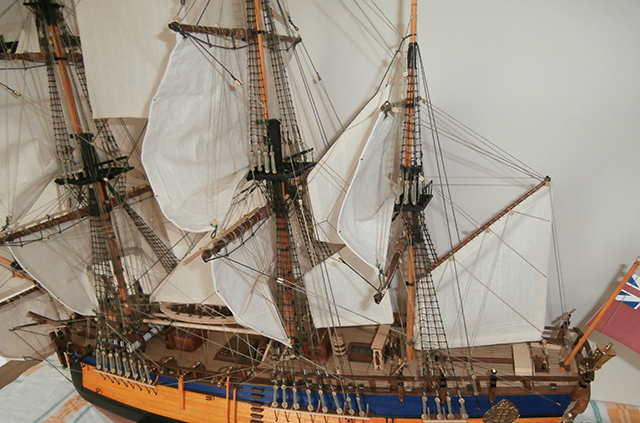 Image of the HMS Endeavour scale model ship, as part of a blog about the ModelSpace January scale modeller of the month - Graeme Pemberton.