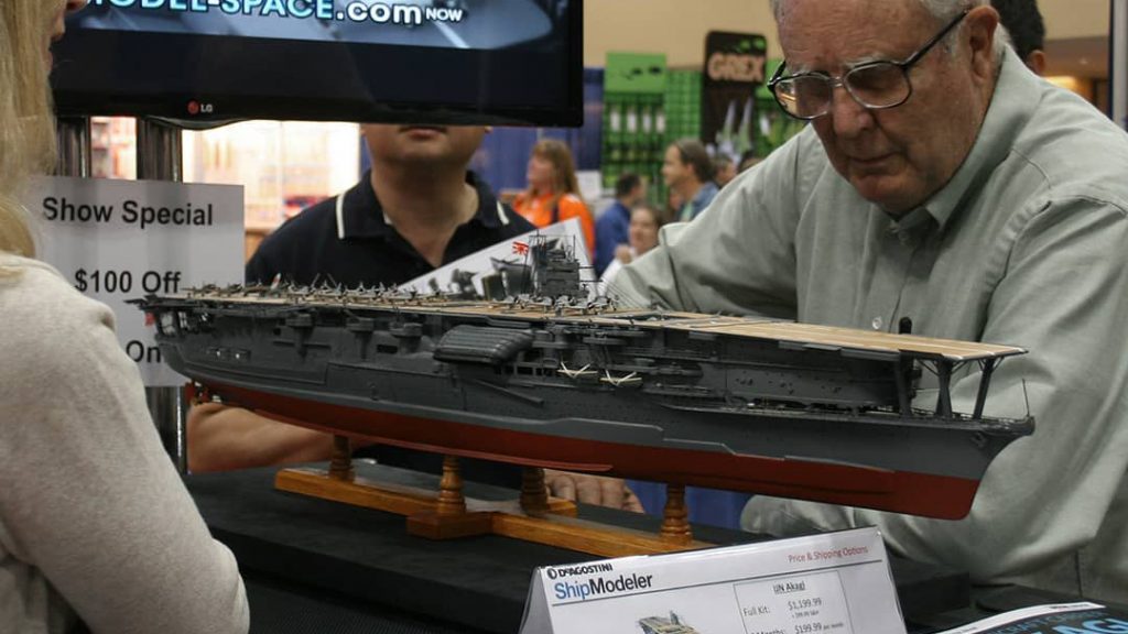 Image of a DeAgostini ModelSpace 1:250 scale IJN Akagi model ship, as part of a blog about the best Christmas gift ideas for craft lovers