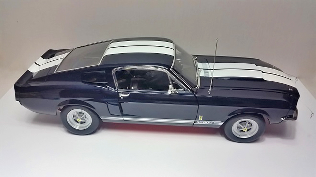 Image of the DeAgostini Shelby Mustang GT500 scale model as part of a blog about the ModelSpace June scale modeller of the month - Derek Williams.