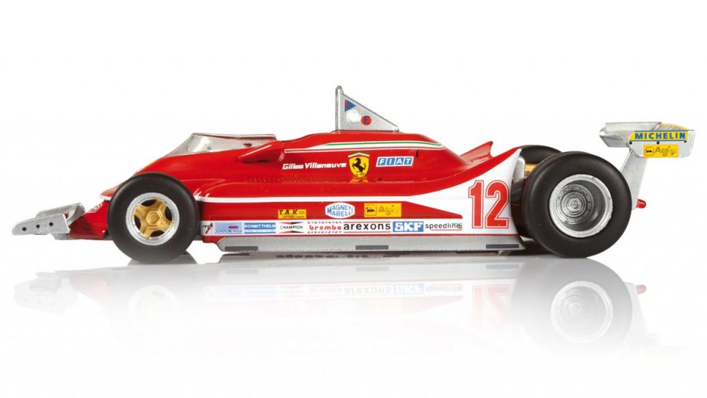 Image of the 1:8 scale ModelSpace Ferrari 312 T4 formula 1 car replica, as part of a blog about the Ferrari 312 T4's history.