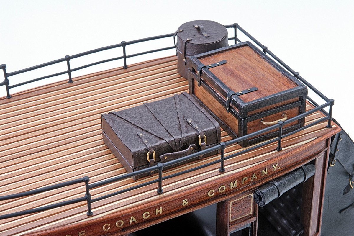 Image of the DeAgostini ModelSpace 1:10 scale American Stagecoach, as part of a blog about the stagecoach history in America.