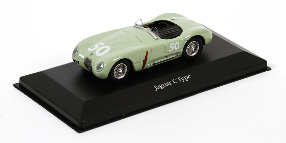 Image of the DeAgostini ModelSpace Jaguar Le Mans diecast model cars, as part of a blog about Jaguar's success at Le Mans.
