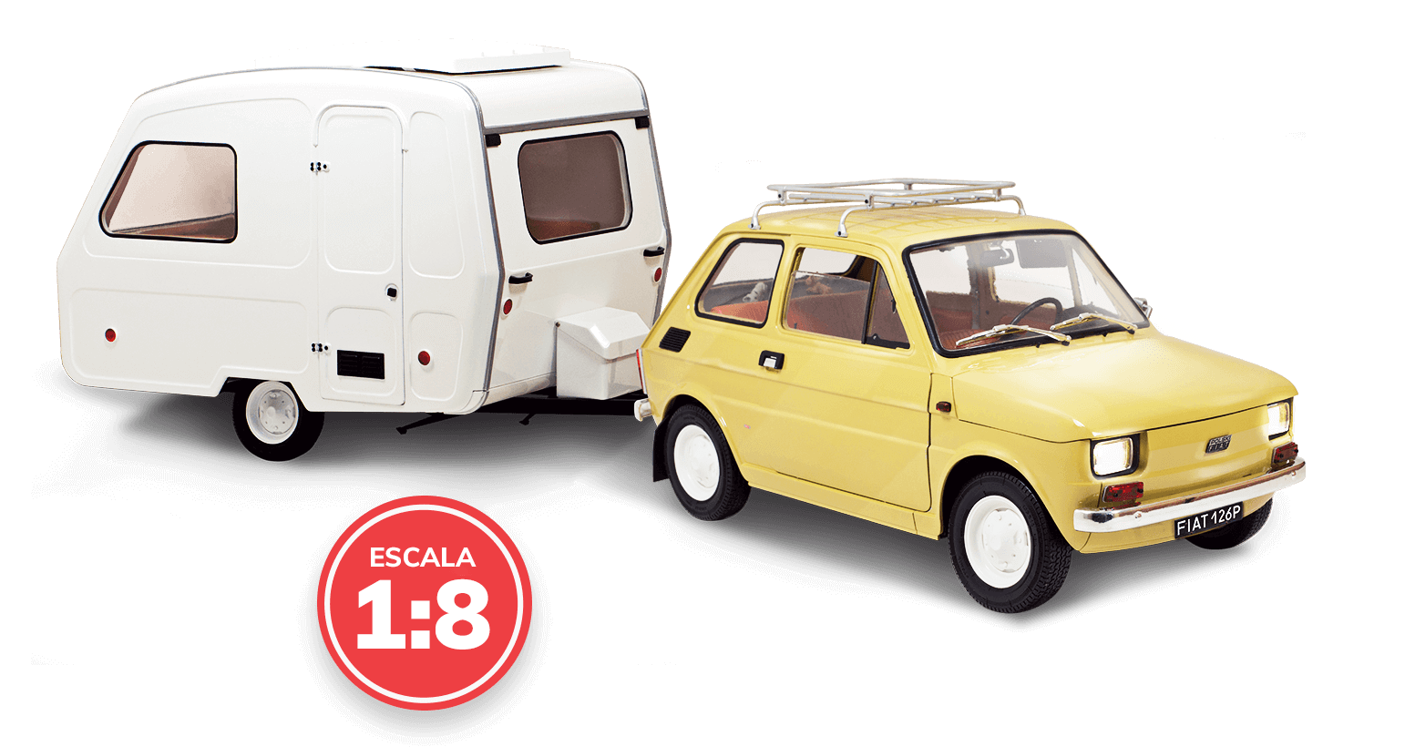 Fiat 126 rojo diseño idéntico Polski Fiat 126p 1972-2000 1//24 Welly modelo coche con Oda
