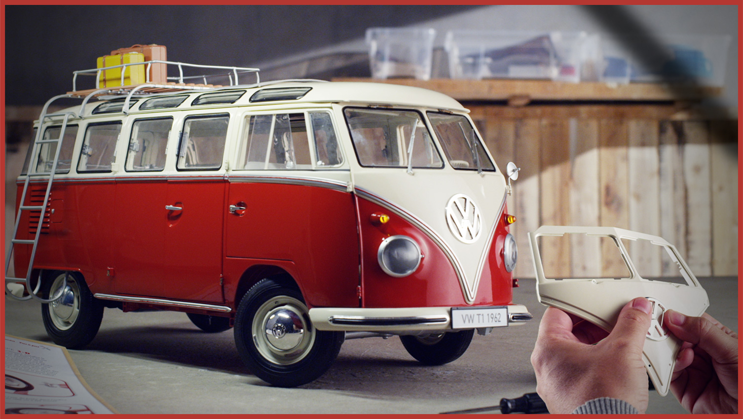 Fronte//Rosso VW Collection Volkswagen Hippie Bus T1 Camper Van Sacco a Pelo